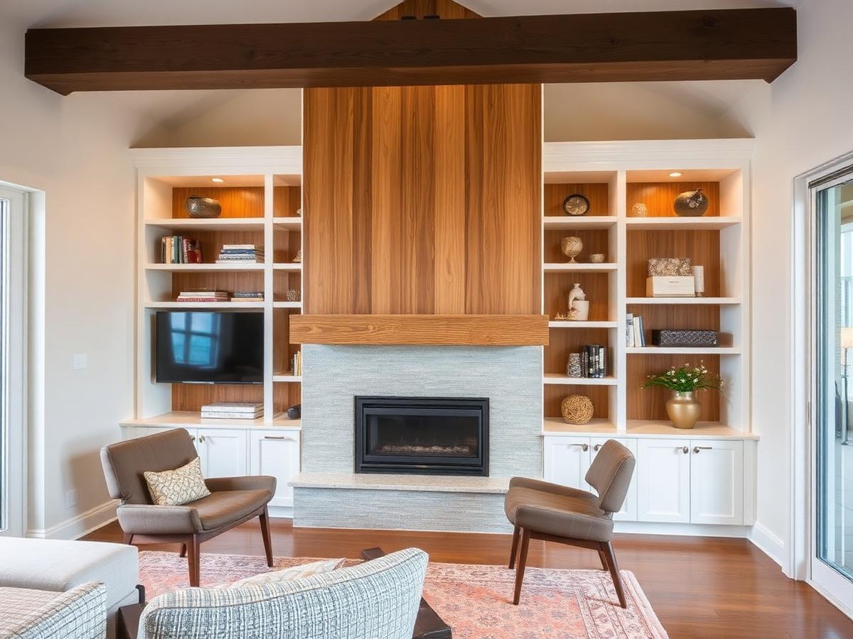 Custom built-in with wood accents